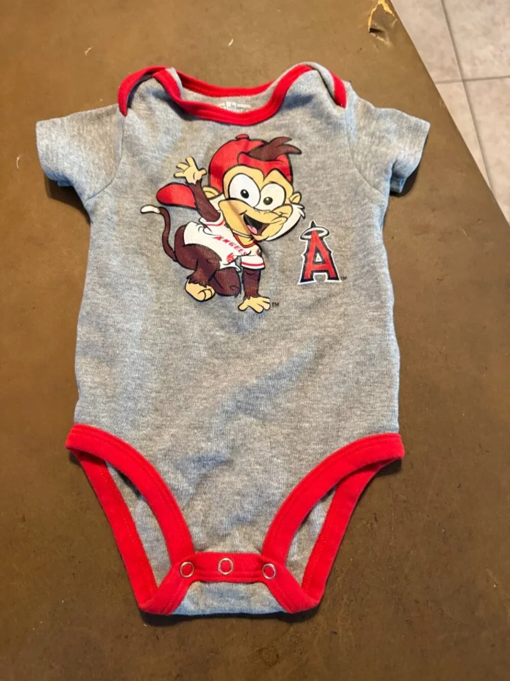 2 Infant MLB Los Angeles Angels Bodysuits Size 12mo